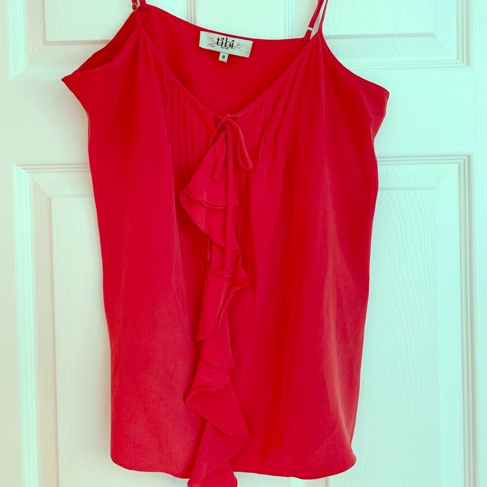 Tibi silk ruffle tank 💯 silk